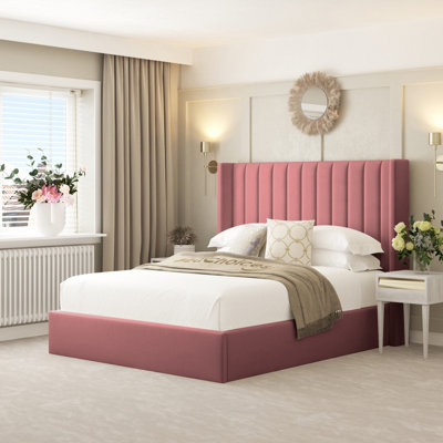 Bed Choices Pink Madison Bed Frame With 54" Headboard - Double (Pink) Small
