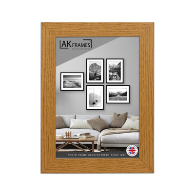 B&Q -  5X3.5" Oak Poster FrameModern Picture Frame For Wall ArtPrints And PhotosDurable And Stylish Display Frame