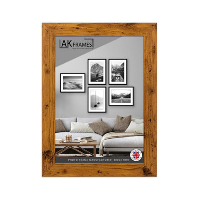 B&Q -  5X3.5" Rustic Oak Poster FrameModern Picture Frame For Wall ArtPrints And PhotosDurable And Stylish Display Frame
