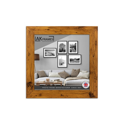 B&Q -  5X5" Rustic Oak Poster FrameModern Picture Frame For Wall ArtPrints And PhotosDurable And Stylish Display Frame
