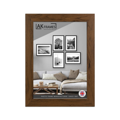 B&Q -  6X4" Walnut Poster FrameModern Picture Frame For Wall ArtPrints And PhotosDurable And Stylish Display Frame