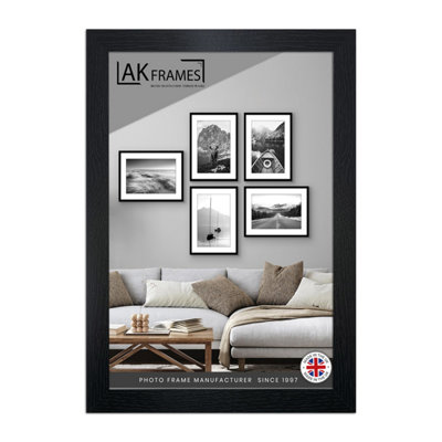 B&Q -  18X12" Black  Poster FrameModern Picture Frame For Wall ArtPrints And PhotosDurable And Stylish Display Frame