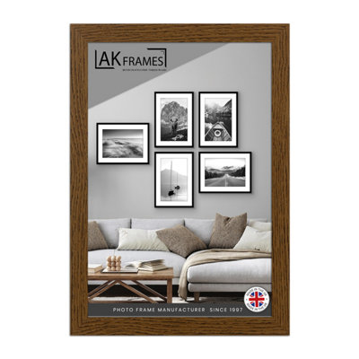B&Q -  18X12" Dark Oak Poster FrameModern Picture Frame For Wall ArtPrints And PhotosDurable And Stylish Display Frame