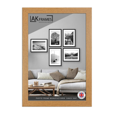 B&Q -  19X13" Oak Poster FrameModern Picture Frame For Wall ArtPrints And PhotosDurable And Stylish Display Frame