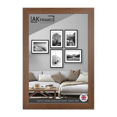 B&Q -  19X13" Walnut Poster FrameModern Picture Frame For Wall ArtPrints And PhotosDurable And Stylish Display Frame