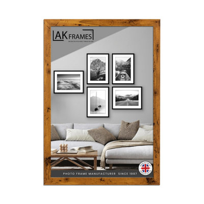 B&Q -  30X20" Rustic Oak Poster FrameModern Picture Frame For Wall ArtPrints And PhotosDurable And Stylish Display Frame