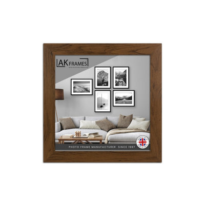 AK Frames 40X40Cm Walnut Poster FrameModern Picture Frame For Wall ArtPrints And PhotosDurable And Stylish Display Frame