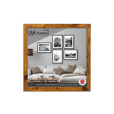 B&Q -  60X60Cm Rustic Oak Poster FrameModern Picture Frame For Wall ArtPrints And PhotosDurable And Stylish Display Frame