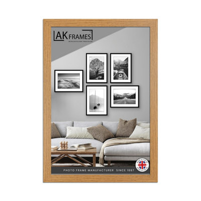 B&Q -  100X70Cm Oak Poster FrameModern Picture Frame For Wall ArtPrints And PhotosDurable And Stylish Display Frame