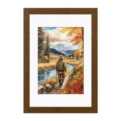 B&Q -  Dark Oak A4 Frame With 9X6 Mount And Perspex Front
