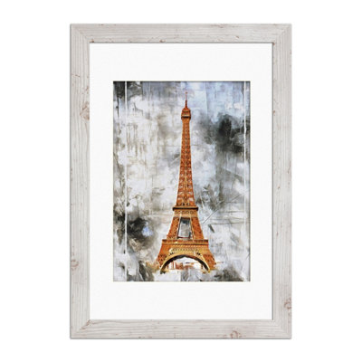 B&Q -  White Rustic 20X16 Frame With 16X12 Mount And Perspex Front