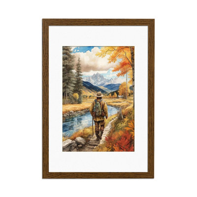 B&Q -  Dark Oak 80X60Cm Frame With 70X50Cm Mount And Perspex Front