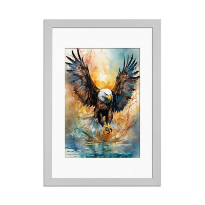 Ak Frames Silver 80X60Cm Frame With 70X50Cm Mount And Perspex Front from B&Q