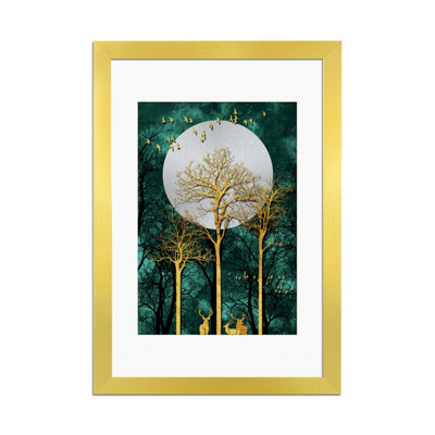 Ak Frames Gold 100X70Cm Frame With 90X60Cm Mount And Perspex Front from B&Q