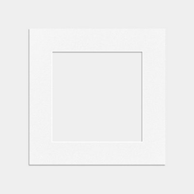 B&Q -  6X6 White Picture Mounts To Fit 4X4 Aperture SizeMount Board Only (No Frame Included)