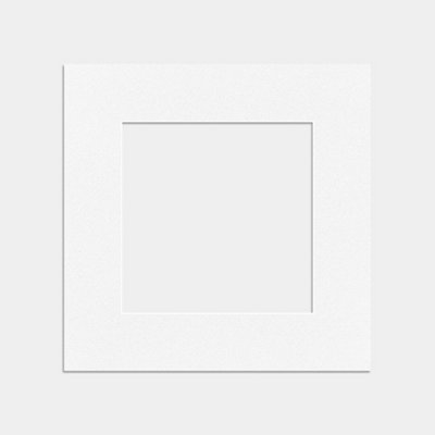 B&Q -  8X8 White Picture Mounts To Fit 5X5 Aperture SizeMount Board Only (No Frame Included)
