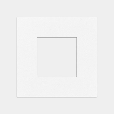 B&Q -  10X10 White Picture Mounts To Fit 5X5 Aperture SizeMount Board Only (No Frame Included)