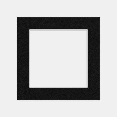 B&Q -  5X5 Black Picture Mounts To Fit 3.5X3.5 Aperture SizeMount Board Only (No Frame Included)