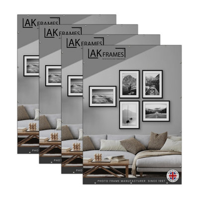 90X60Cm Frameless Clip Frame (Pack Of 4) With PerspexFor PostersPrintsPhotos And Wall ArtAk Frames from B&Q