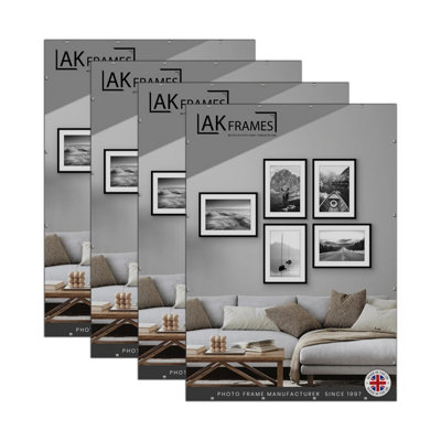 100X60Cm Frameless Clip Frame (Pack Of 4) With PerspexFor PostersPrintsPhotos And Wall ArtAk Frames from B&Q