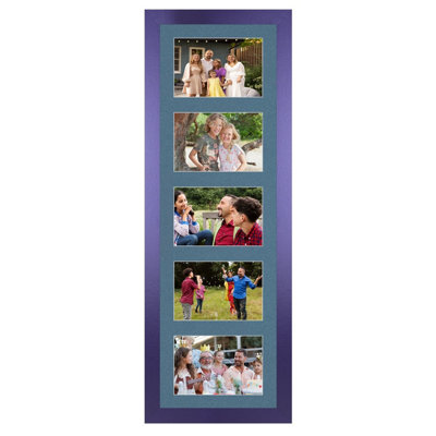 B&Q -  26X8 Purple Modern Multi Photo Frame With Pompadour MountHolds 5 Apertures (5X) 6X4 Photos