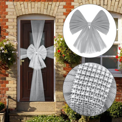 I Love Fancy Dress Large Silver Christmas Door Bow Diamante DecorationPack Of 2 from B&Q