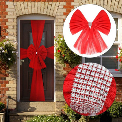 I Love Fancy Dress Large Red Christmas Door Bow Diamante DecorationPack Of 3 from B&Q