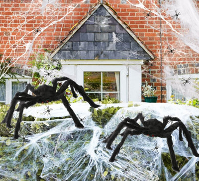 I Love Fancy Dress Spider Web 200G Stretchable Web And 2 Large Poseable Spiders from B&Q