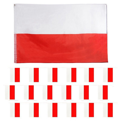 I Love Fancy Dress Poland Flag 5X3Ft Flag & BuntingPack Of 6 from B&Q