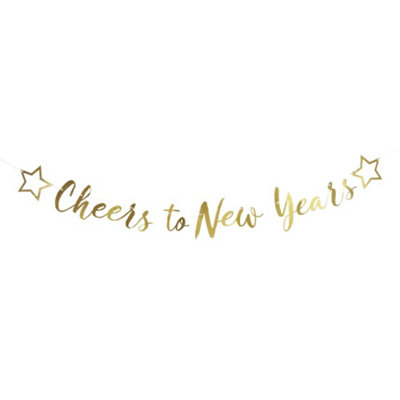 I Love Fancy Dress 2.5M Gold Cheers To New Years BannerPack Of 3 from B&Q
