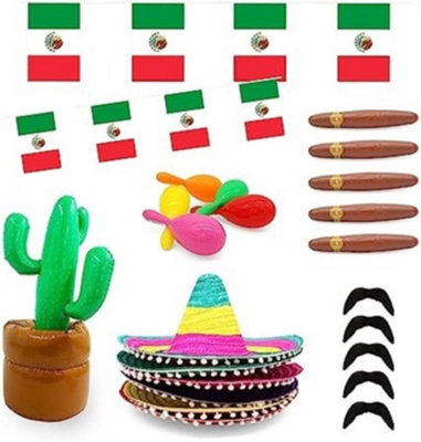 I Love Fancy Dress Mexican Cinco De Mayo Party Decorations Pack