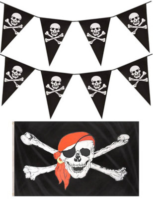 I Love Fancy Dress Pirate Flag 5X3Ft Flag + Pirate BuntingPack Of 1 from B&Q