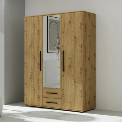 Arte Maxione 12 Hinged Door Wardrobe 150CmOak ArtisanWarm Woodgrain Organisational Hub from B&Q