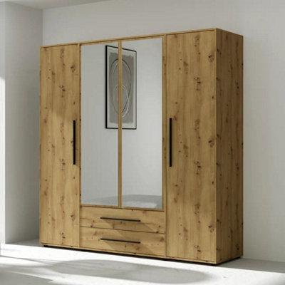 Arte Maxione 13 Hinged Door Wardrobe 198CmOak ArtisanInviting Woodgrain Storage Retreat from B&Q