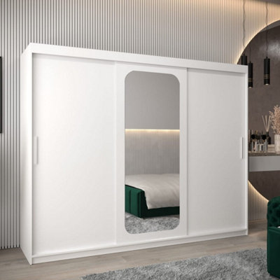 Arte Uppsala T2 Sliding Door Wardrobe 250Cm In WhiteBrightMirrored Storage For Airy Interiors from B&Q