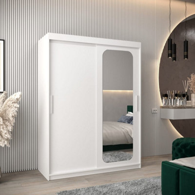 Arte Uppsala T2 Sliding Door Wardrobe 150Cm In WhiteCleanMirrored Storage For Bright Bedrooms from B&Q