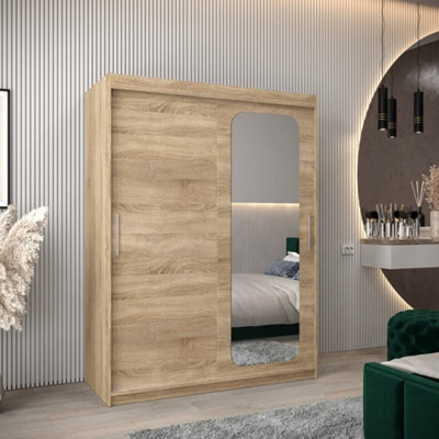 Arte Uppsala T2 Sliding Door Wardrobe 150Cm In Oak SonomaTimeless Storage With Mirrored Functionality from B&Q