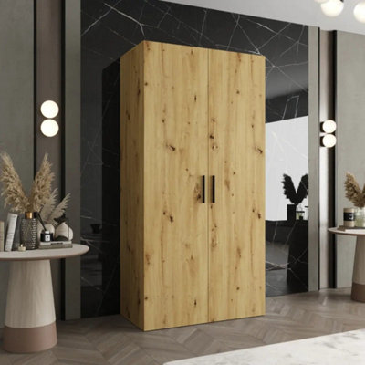 Arte Bari I Hinged Door Wardrobe 100Cm In Oak Artisan - WarmContemporary Storage With Soft-Close Doors from B&Q