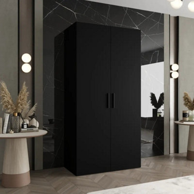 Arte Bari I Hinged Door Wardrobe 100Cm In BlackModernSoft-Close Storage For Contemporary Spaces from B&Q