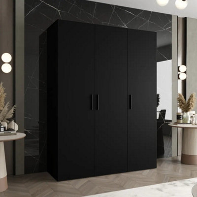 Arte Bari I Hinged Door Wardrobe 150Cm In BlackDramaticSoft-Close Storage For Contemporary Spaces from B&Q