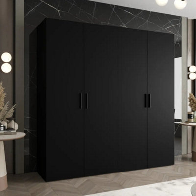 Arte Bari I Hinged Door Wardrobe 200Cm In BlackDramaticSoft-Close Storage For Contemporary Living from B&Q