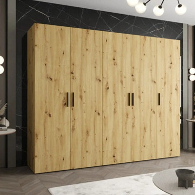 Arte Bari I Hinged Door Wardrobe 250Cm In Oak ArtisanGrandSoft-Close Storage With Natural Warmth from B&Q