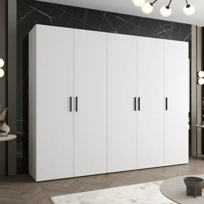 Arte Bari I Hinged Door Wardrobe 250Cm In WhiteExpansiveSoft-Close Storage For AiryOrganised Living from B&Q