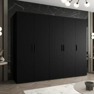 Arte Bari I Hinged Door Wardrobe 250Cm In BlackDramaticSoft-Close Storage For Contemporary Living from B&Q