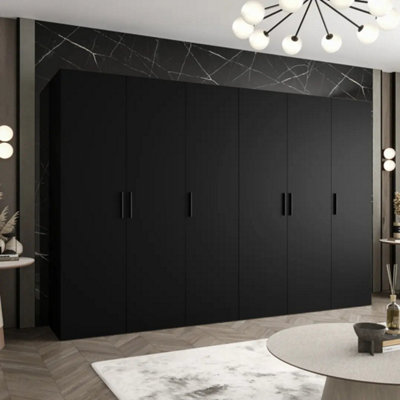 Arte Bari I Hinged Door Wardrobe 300Cm In BlackBoldOrganised Living For The Modern Family from B&Q