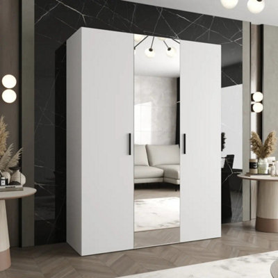 Arte Bari Ii Hinged Door Wardrobe 150Cm In WhiteBrightMirrored Storage For Effortless Modern Living from B&Q