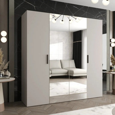 Arte Bari Ii Hinged Door Wardrobe 200Cm In CashmereTranquilMirrored Storage For Refined Homes from B&Q