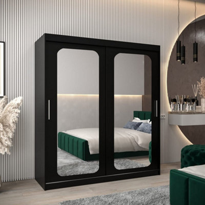 Arte Make A Statement With The Black Uppsala T3BoldMirrored Wardrobe For Contemporary Sophistication from B&Q