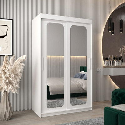 Arte Uppsala T3 Sliding Door Wardrobe 120Cm In WhiteSleek Mirrored Wardrobe For Light-Filled Living from B&Q