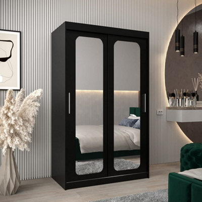 Arte Uppsala T3 Sliding Door Wardrobe 120Cm In BlackBold Mirrored Storage For Urban Elegance from B&Q